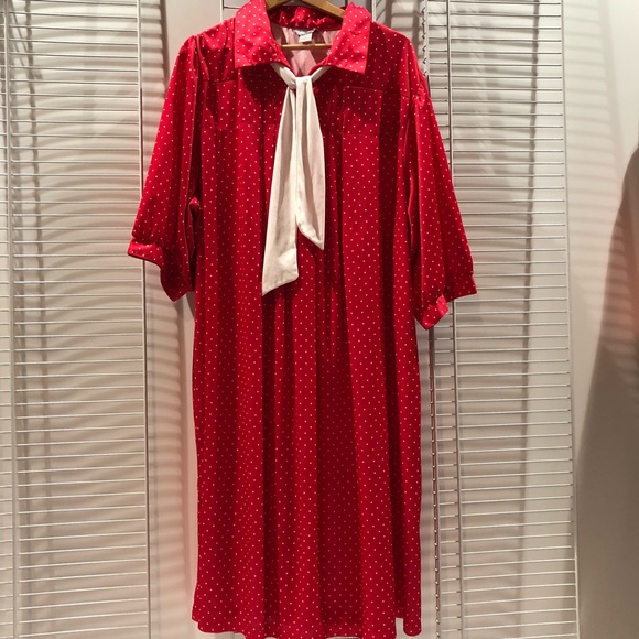 Vintage Red Polka Dot Dress Bridge Gate SZ 4X #545 - Picture 1 of 8
